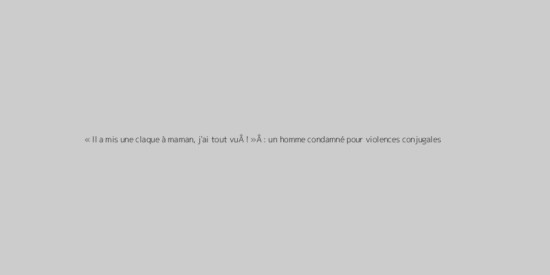 « Il a mis une claque à maman, j'ai tout vuÂ ! »Â : un homme condamné pour violences conjugales